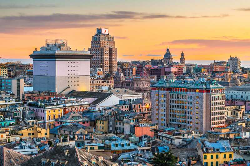 Genoa Liguria Italy downtown city skyline