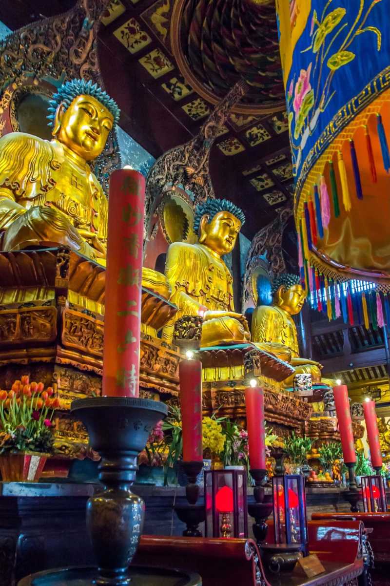 Golden Buddhas at the Jade Temple