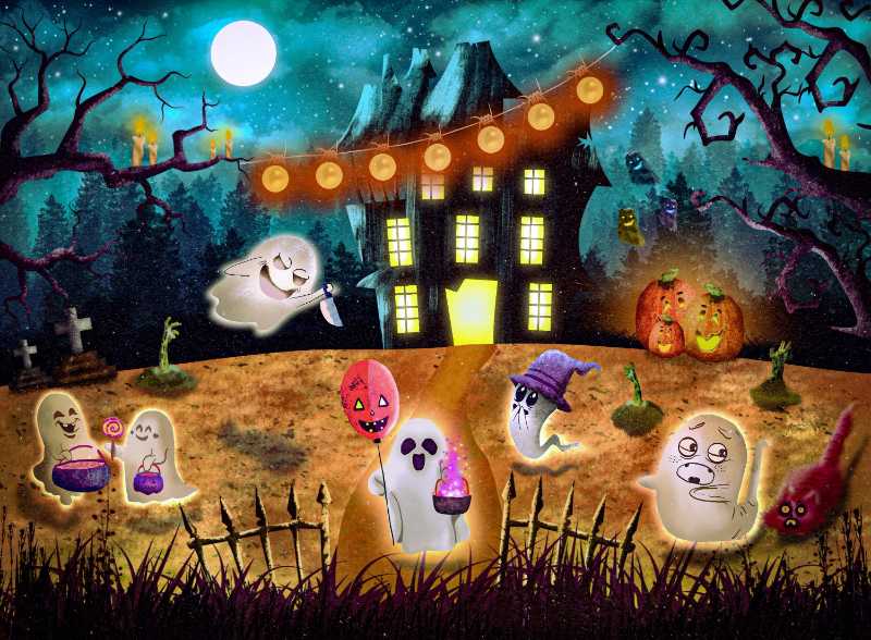 halloween ghost party haunted - jigsaw puzzle