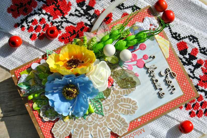 Handmade Card with Flower Decorations