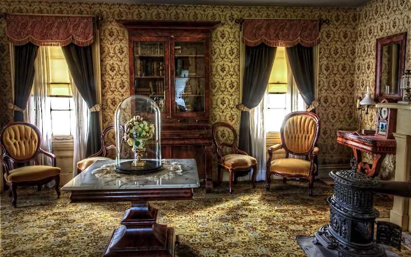 Historic 19th Century Living Room with Antique Furniture