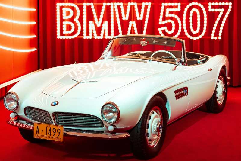 Iconic White BMW 507 Roadster Classic Vintage Sports Car