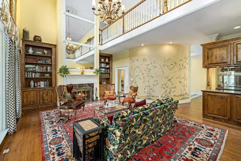Interior of a Living Room with a Sofa and a Rug