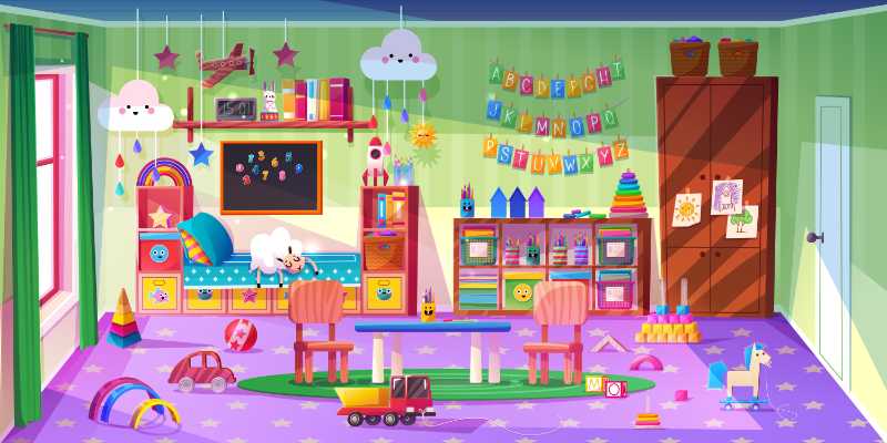 Kinderzimmer mit Spielzeug