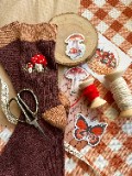 Knitted socks with mushroom motif - jigsaw puzzle