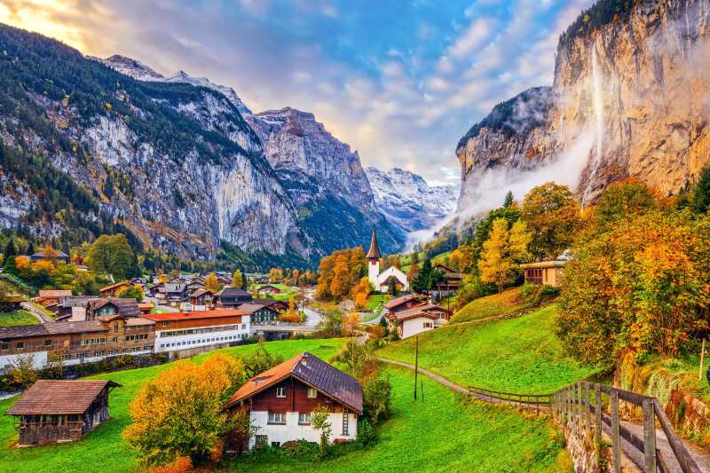 Lauterbrunnen switzerland during autumn