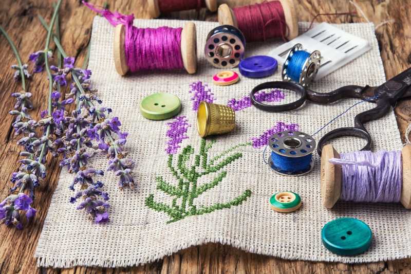 Lavender Bouquet Embroidery