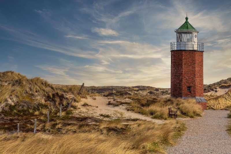 lighthouse coast grass sylt island - jigsaw puzzle