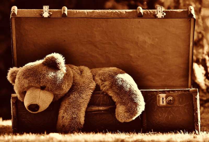 luggage teddy bear vintage suitcase - jigsaw puzzle