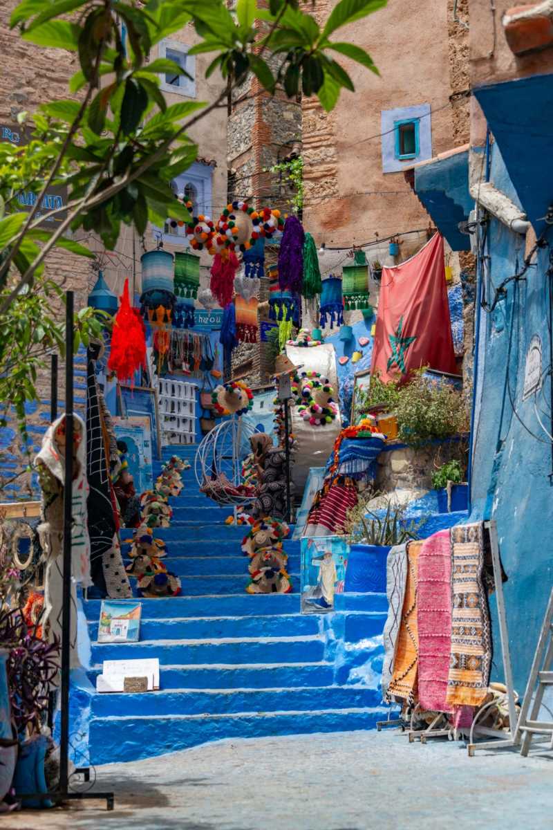 Merchandise on the Steps in Morocco
