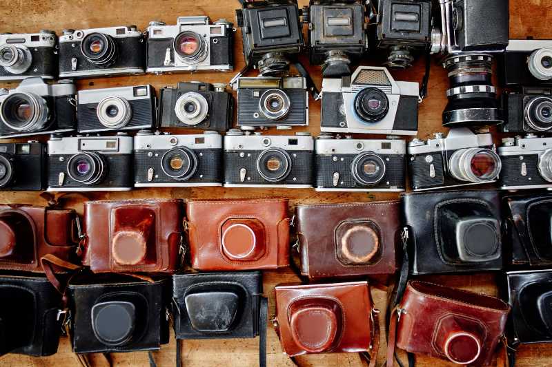 Vecchia attrezzatura fotografica retrò rara e d'epoca