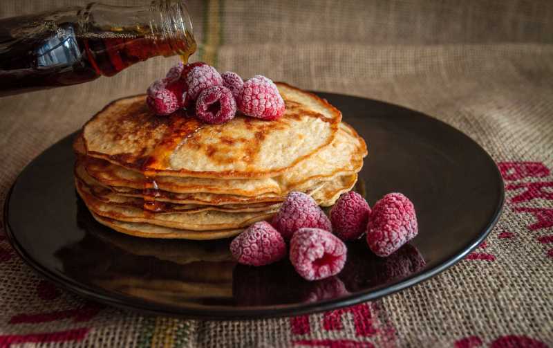 pancakes maple syrup raspberries - jigsaw puzzle