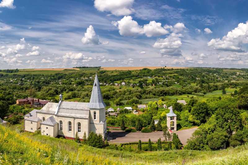 Panorama of the Holy Trinity Church in Zinkiv