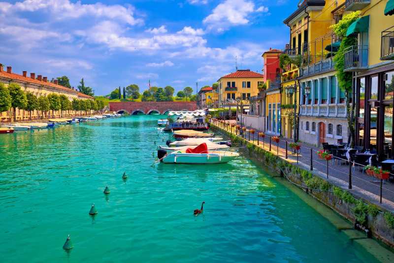 Peschiera del Garda Canal with Boats