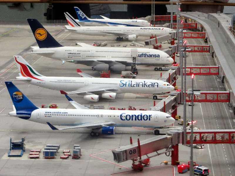 condor airplane on grey concrete airport - jigsaw puzzle