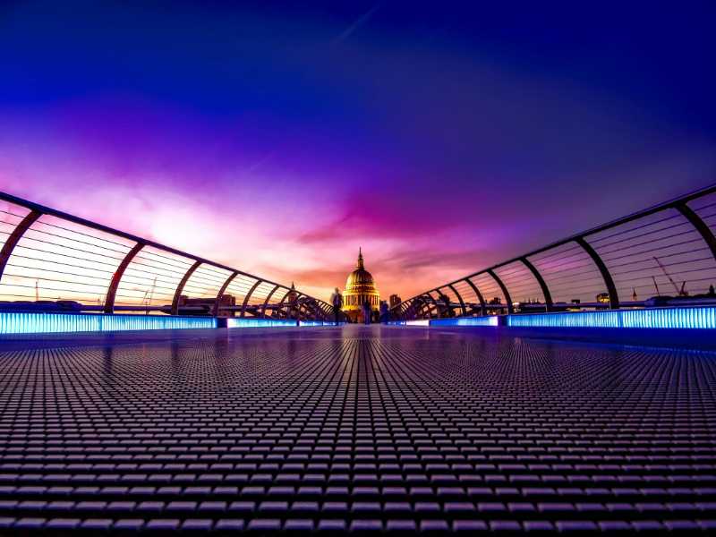 purple foot bridge - jigsaw puzzle