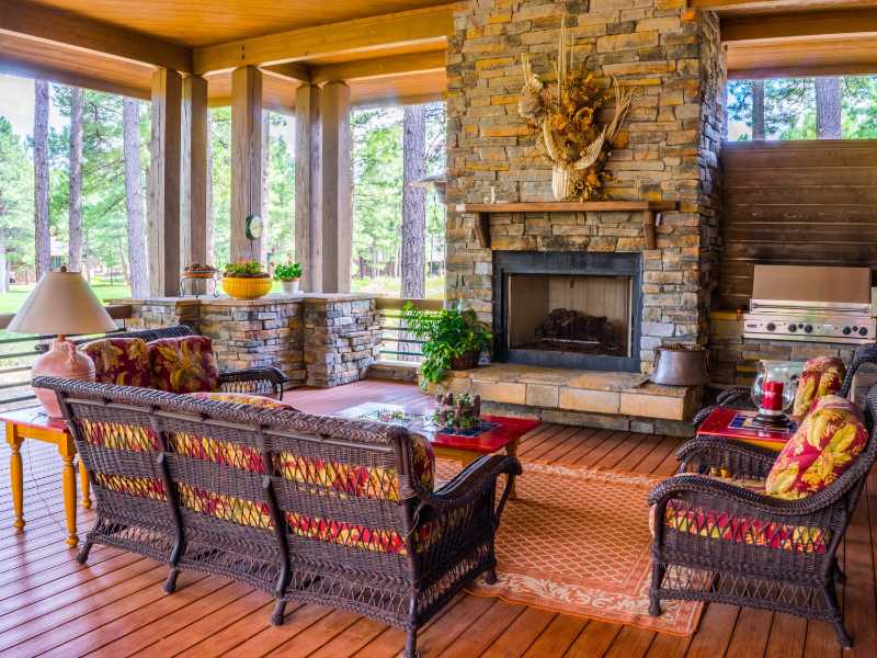 porch fireplace design house - jigsaw puzzle