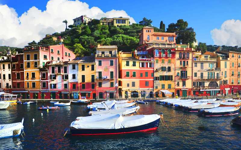 Portofino Italy Harbor View Colorful Ligurian Coast Village