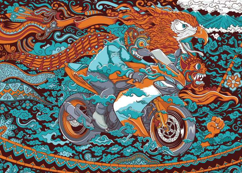 レーシングバイクのイラスト