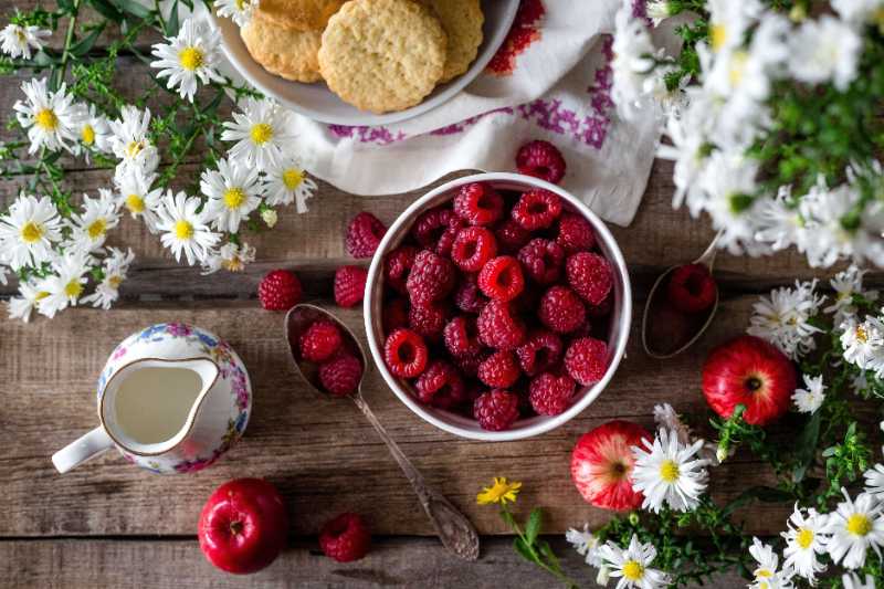 raspberries fresh bowl fruit bowl - jigsaw puzzle