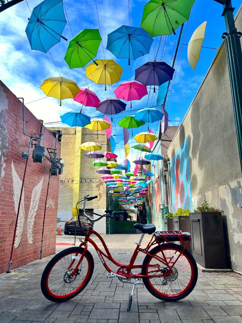 Red Bike in Umbrella Alley