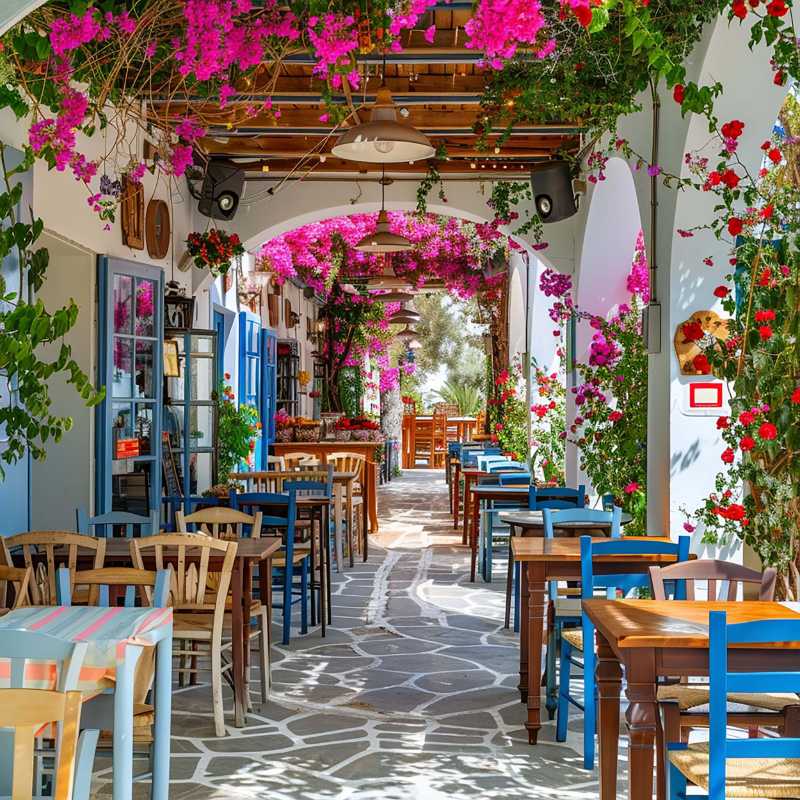 Café romantique avec terrasse
