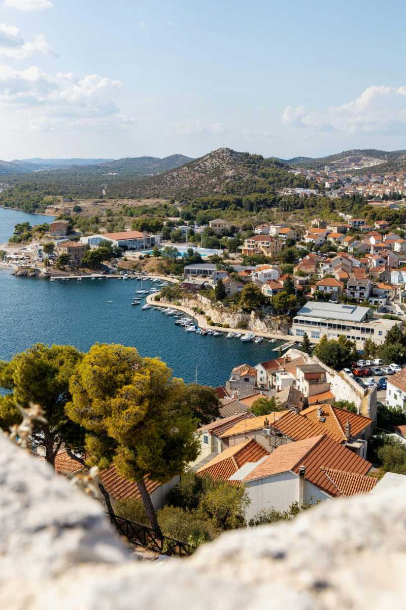 the view from a cliff overlooking the town of croatia - jigsaw puzzle