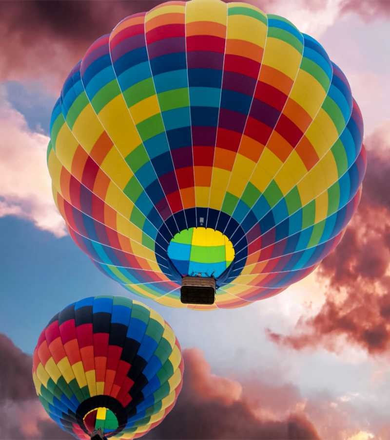 blue yellow and red hot air balloon under blue sky - jigsaw puzzle