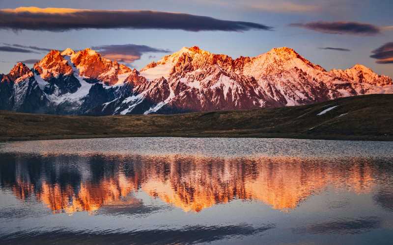 Scenic View of Mountain Reflection on Water