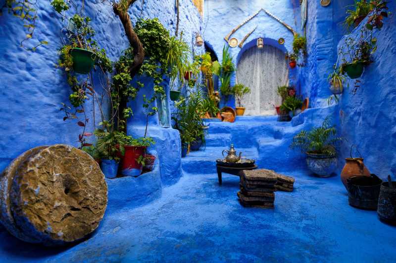 space in chefchaouen the blue pearl of morocco - jigsaw puzzle