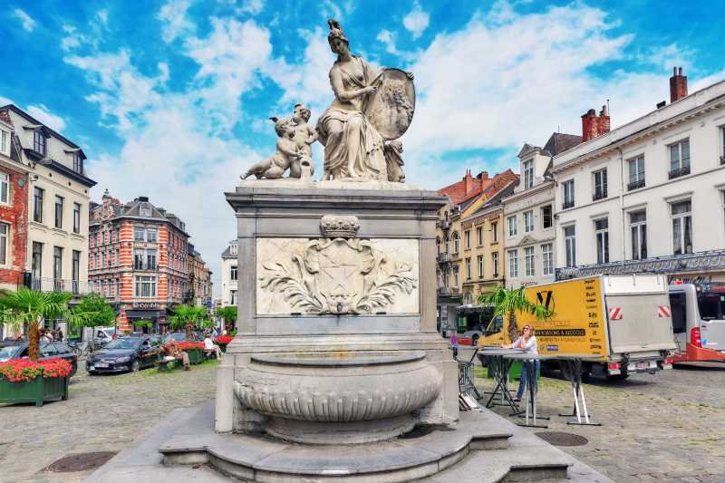 Statue in the city center brussels belgium