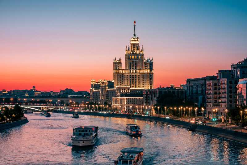 sunset moscow city twilight dusk - jigsaw puzzle