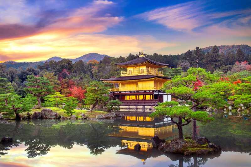 the golden pavilion kinkakuji temple in kyoto - jigsaw puzzle