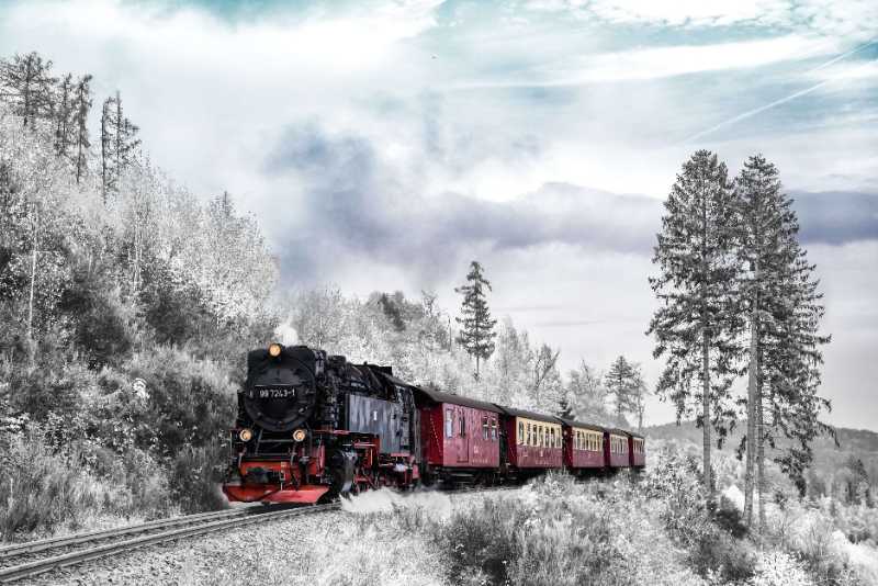 train transportation winter season - jigsaw puzzle