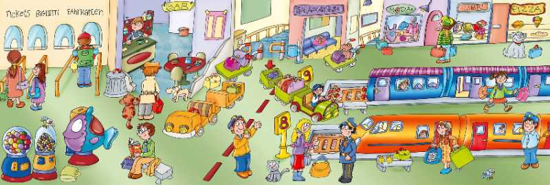 Train Station Subway Toy Shopping - jigsaw puzzle