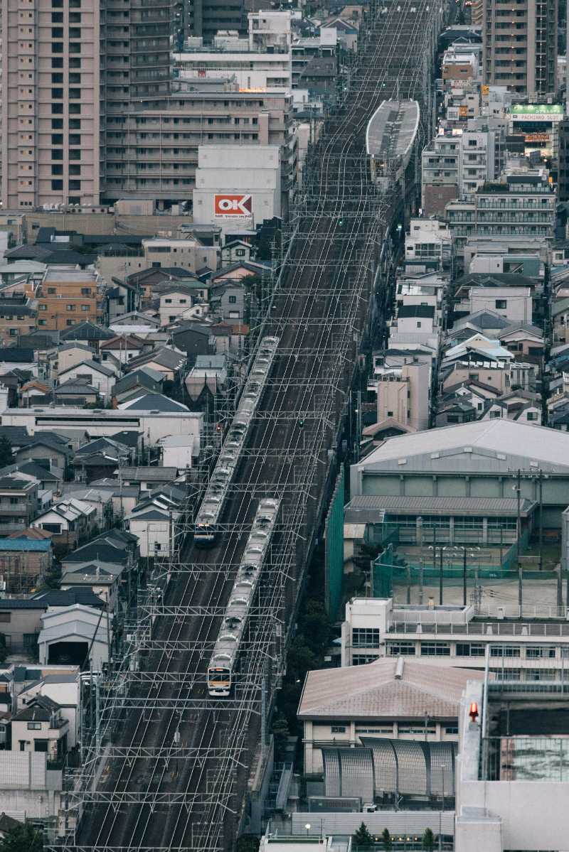 a very long metal bridge in a big city - jigsaw puzzle