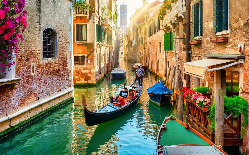 Venice Grand Canal Gondola Ride at Sunset
