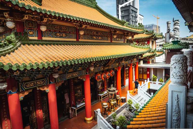 Vibrant Colors of kaohsiung Taiwanese Buddhist Temple