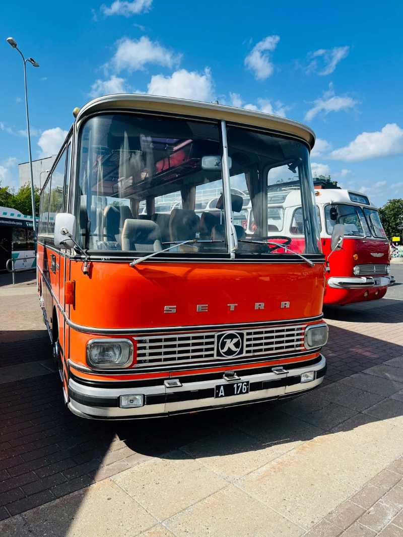 Vintage Setra Coach on a Parking Lot