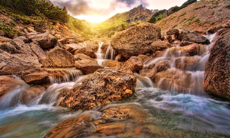 waterfall stream nature river - jigsaw puzzle