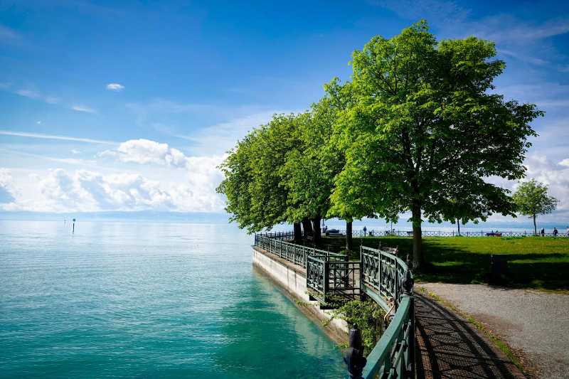 Waterfront promenade in Friedrichshafen on Lake Constance