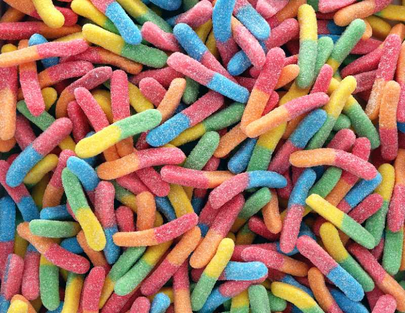 multicolored candy worms - jigsaw puzzle